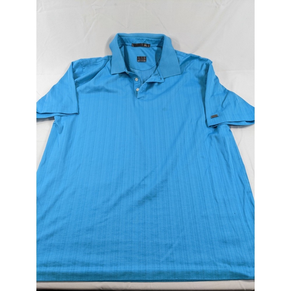 TIGER WOODS COLLECTION - NIKE Fit Dry Polo Shirt Teal Stripes XL